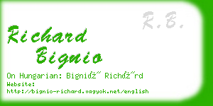 richard bignio business card